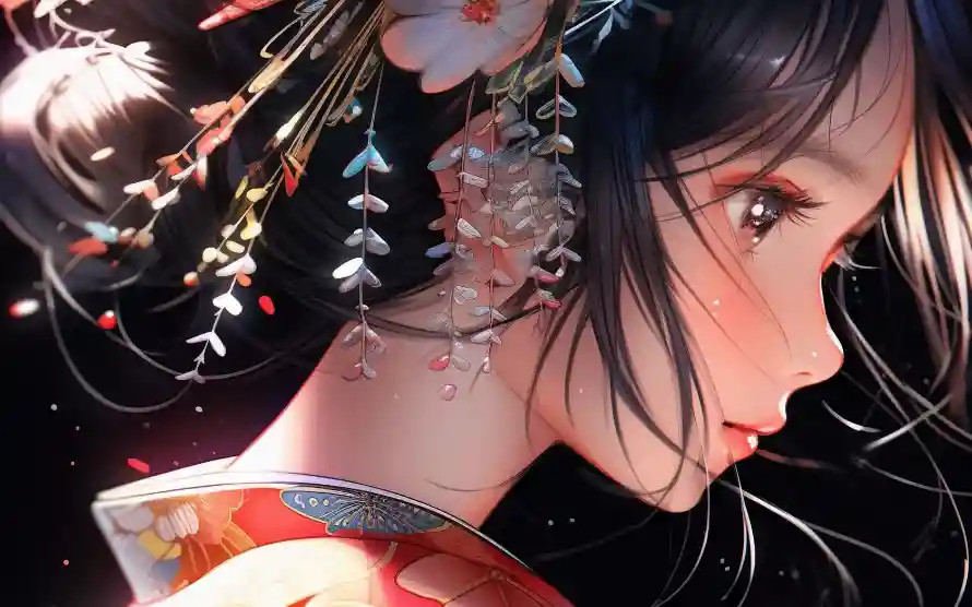 2kAI壁纸-二次元与Ai插画-和服少女「哲风壁纸」