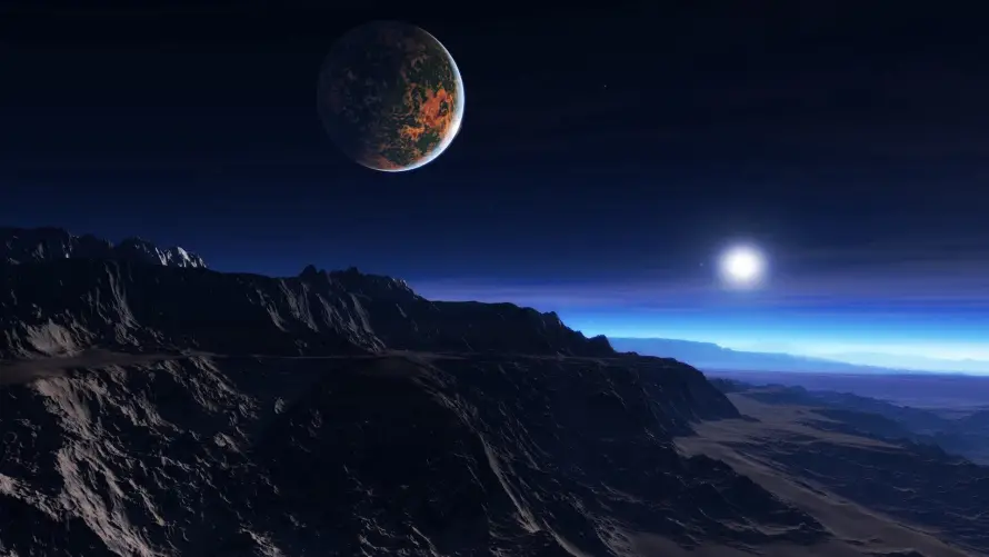 2k自然壁纸-外星景观与风景-宇宙山脉壁纸分享「哲风壁纸」