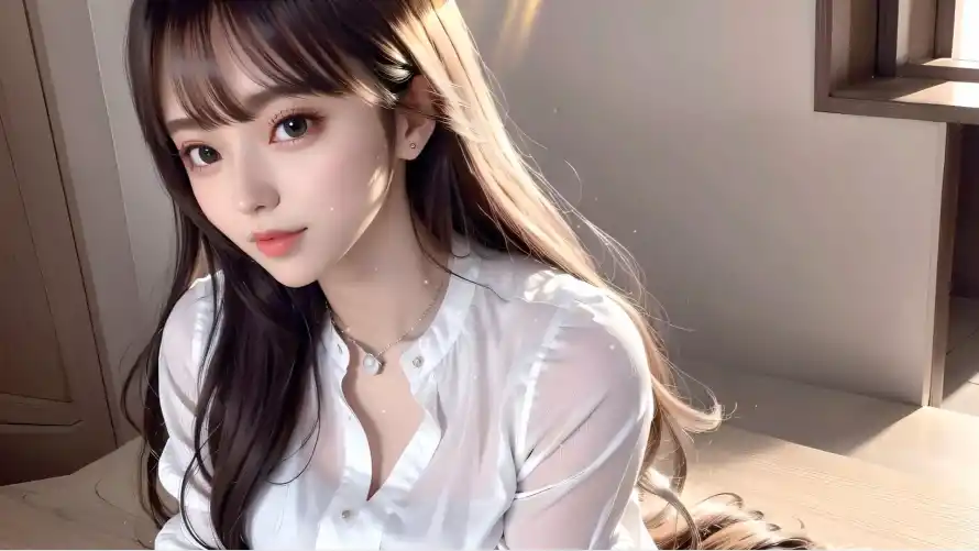 2k美女壁纸-室内场景壁纸和清纯少女-温馨氛围「哲风壁纸」