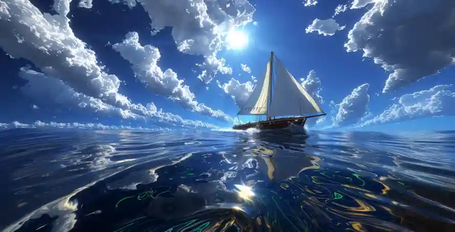 3k天空倒影壁纸-帆船海洋与帆船风景-自然景观「哲风壁纸」