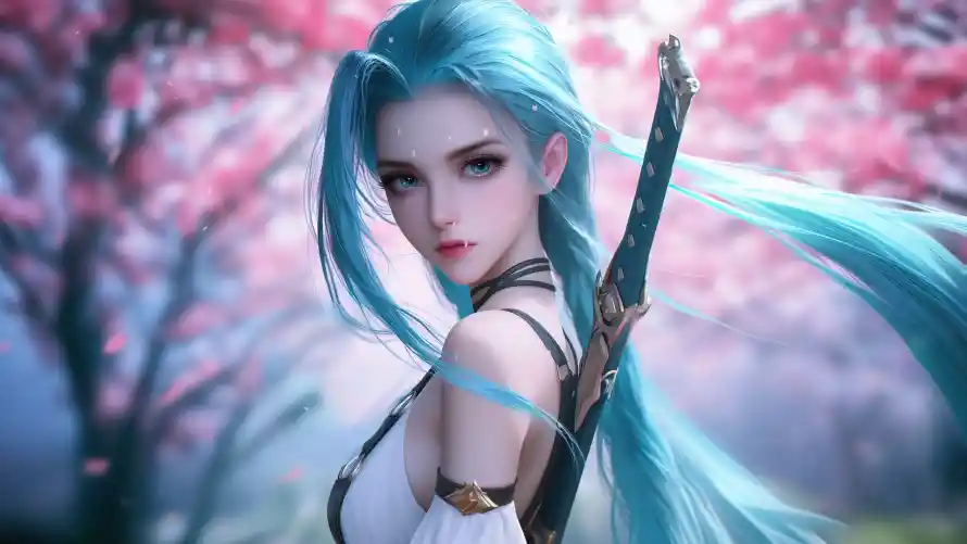 2k美女壁纸-剑士美女壁纸和剑-持剑美女热门的壁纸「哲风壁纸」