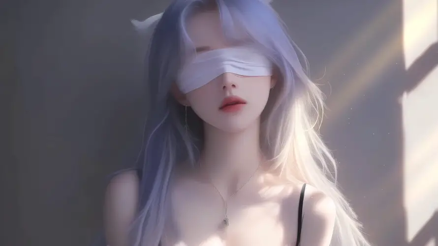 2k美女壁纸-个性头像 - 蒙眼-光影写真热门的壁纸「哲风壁纸」