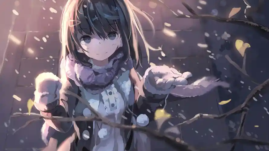 3k女孩壁纸-二次元和冬季雪景-动漫插画「哲风壁纸」