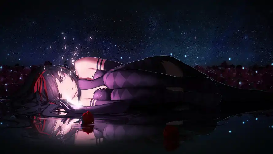 2k剪影壁纸-晓美焰和夜空-魔法少女热门的壁纸「哲风壁纸」