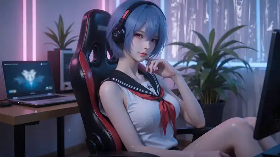 2k少女壁纸-电竞椅和电竞-少女插画热门的壁纸「哲风壁纸」