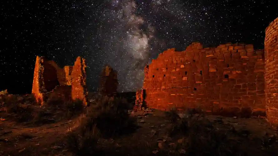 4k废墟壁纸-夜晚星空 - 星空-废墟遗址免费下载「哲风壁纸」