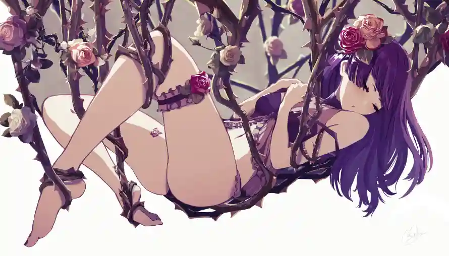 4k女孩壁纸-二次元和少女插画-紫发少女「哲风壁纸」