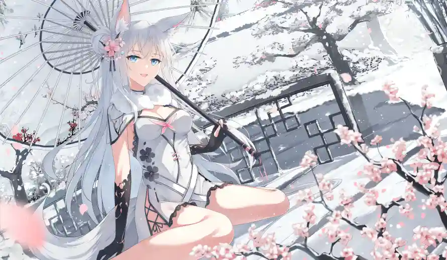4k女孩壁纸-二次元和樱花-少女插画热门的壁纸「哲风壁纸」