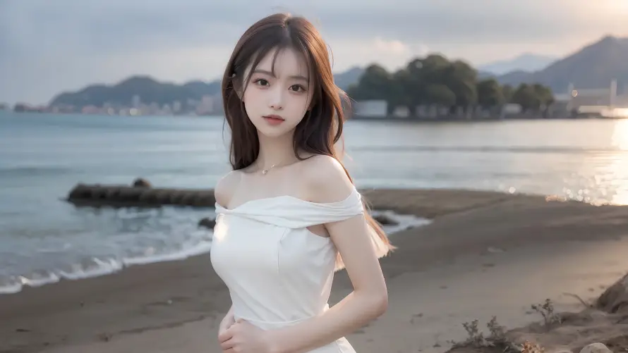 4k湖边壁纸-夕阳湖景和美女-暮色沙滩壁纸推荐「哲风壁纸」