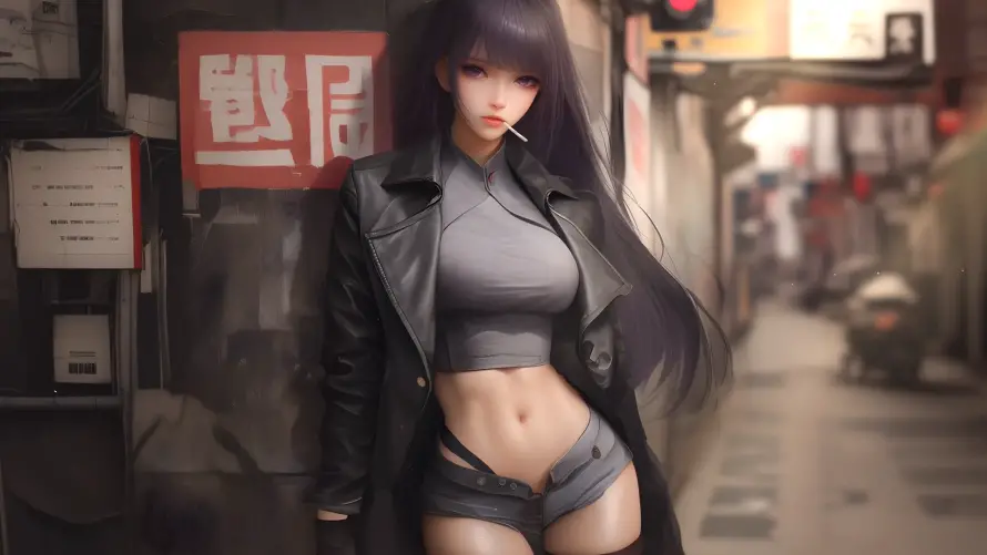 2k性感壁纸-个性美女和街头-夜间街景壁纸分享「哲风壁纸」
