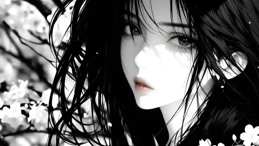 4k水墨壁纸-古典美女 - 国风美女-意境背景「哲风壁纸」