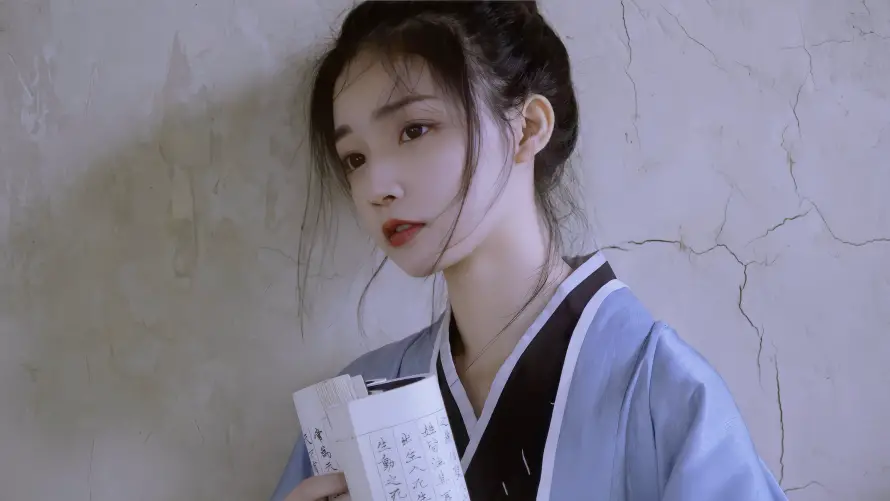 4k白墙壁纸-颜如玉 - 古典美女-古风服饰「哲风壁纸」