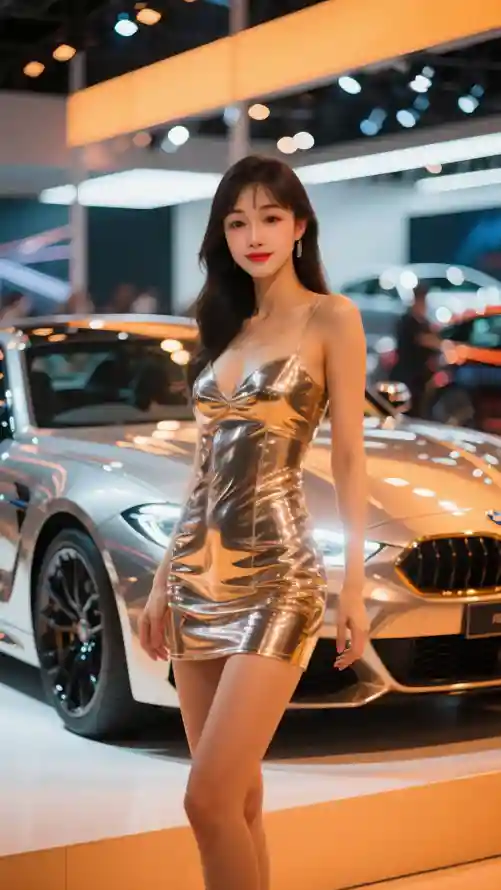 4k美女壁纸 - 魅力 - 美女车模 - 跑车背景「哲风壁纸」