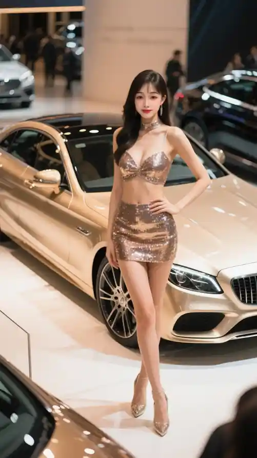 4k美女壁纸 - 魅力 - 时尚车模 - 汽车展览「哲风壁纸」