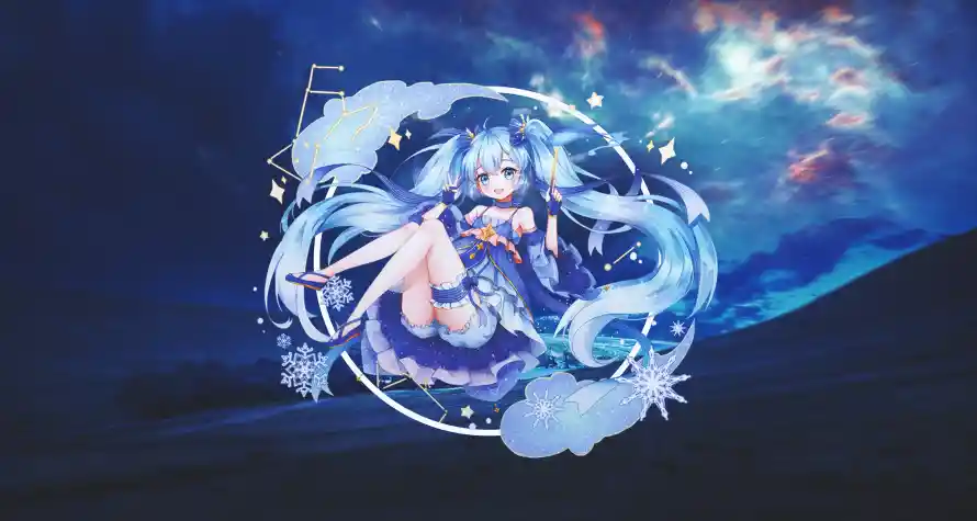 4k星空壁纸-二次元和蓝色系-初音未来壁纸推荐「哲风壁纸」