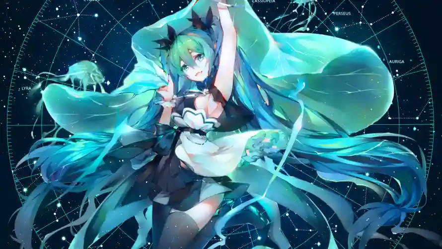 2k梦幻壁纸-几何背景壁纸和初音未来-未来科技「哲风壁纸」