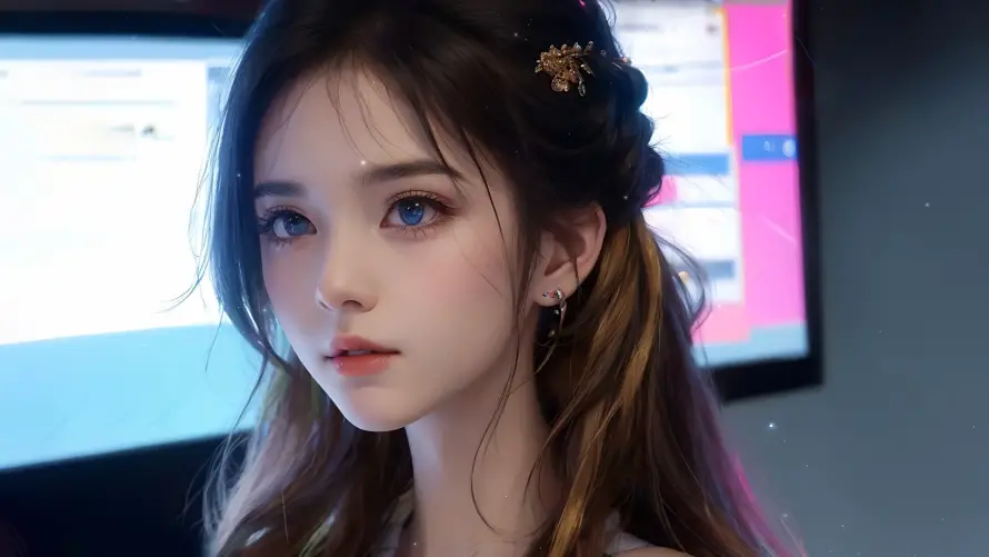 2k少女壁纸-梦幻少女 - 蓝瞳-蓝瞳少女热门的壁纸「哲风壁纸」