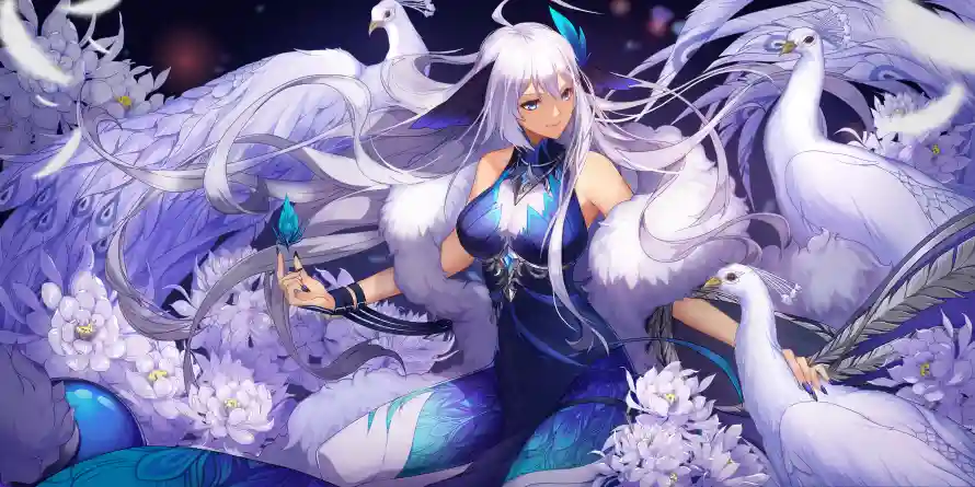 6k孔雀壁纸-孔雀少女 - 花朵-幻想风格壁纸推荐「哲风壁纸」