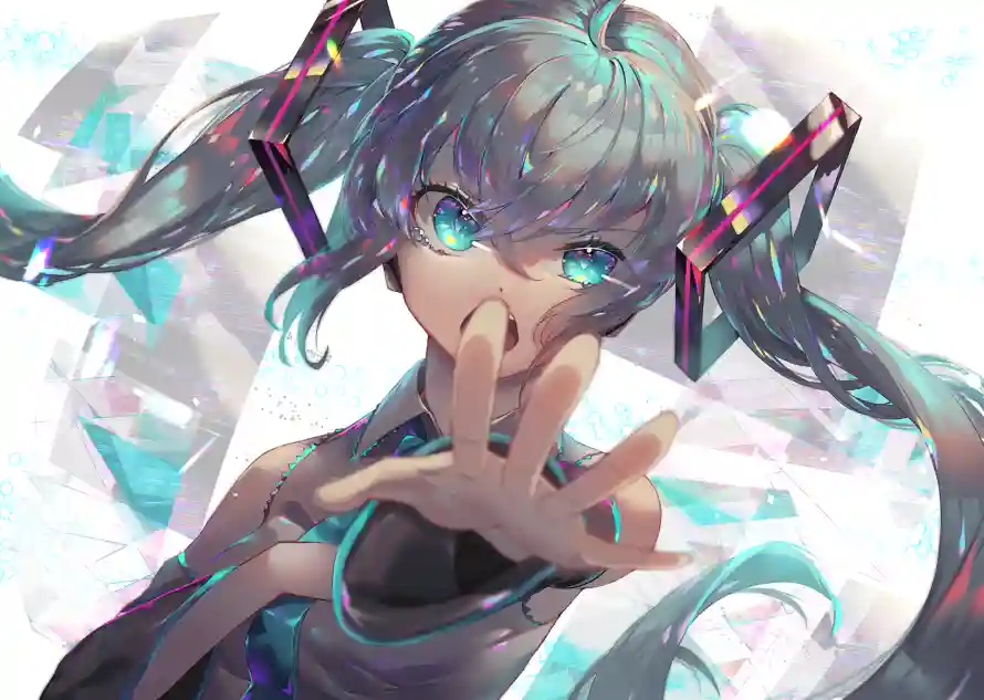 2k伸手壁纸-伸手动作和初音未来-动漫角色「哲风壁纸」
