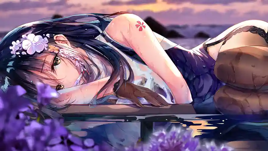 2k少女壁纸-二次元和水畔-动漫插画热门的壁纸「哲风壁纸」