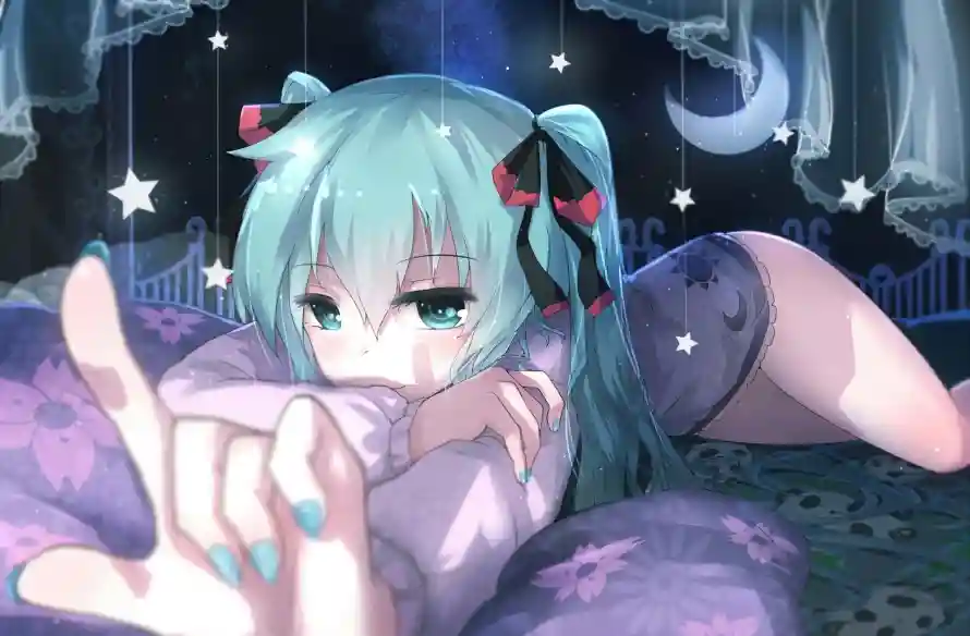 2k插画壁纸-二次元与睡衣-初音未来热门的壁纸「哲风壁纸」