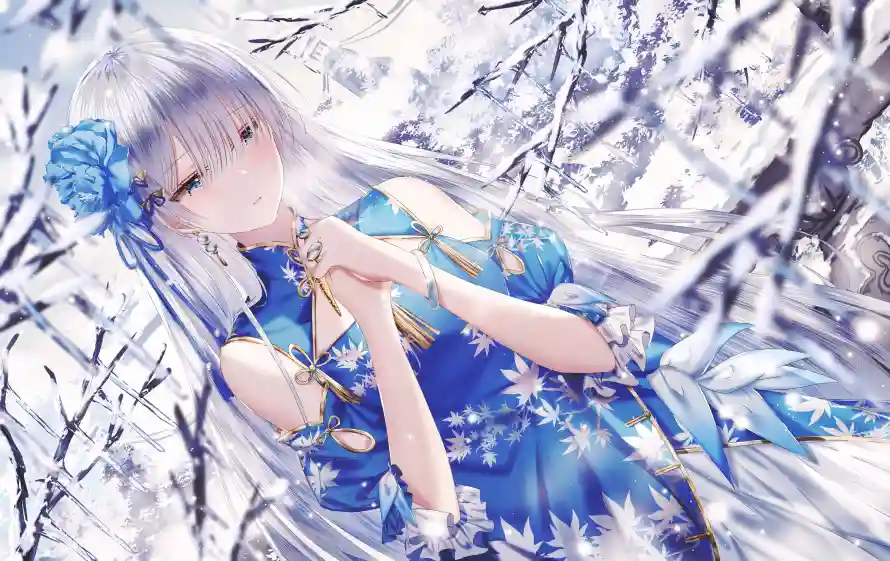 4k冬日壁纸-动漫少女与雪-少女祈祷热门的壁纸「哲风壁纸」