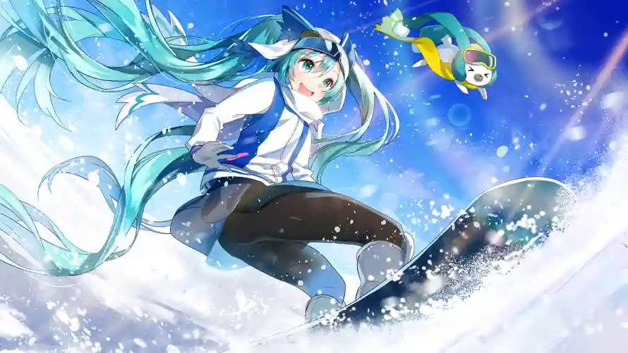 3k滑雪壁纸-冬季运动壁纸和初音未来-动感瞬间「哲风壁纸」