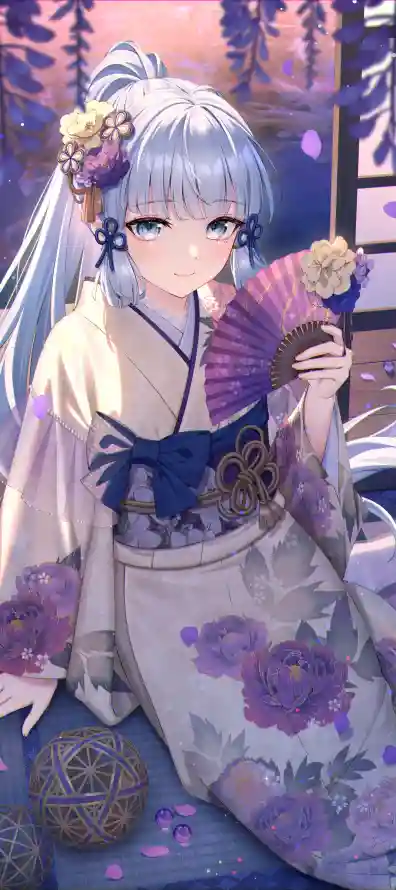 4k原神壁纸 - 和服 - 折扇 - 稻妻「哲风壁纸」