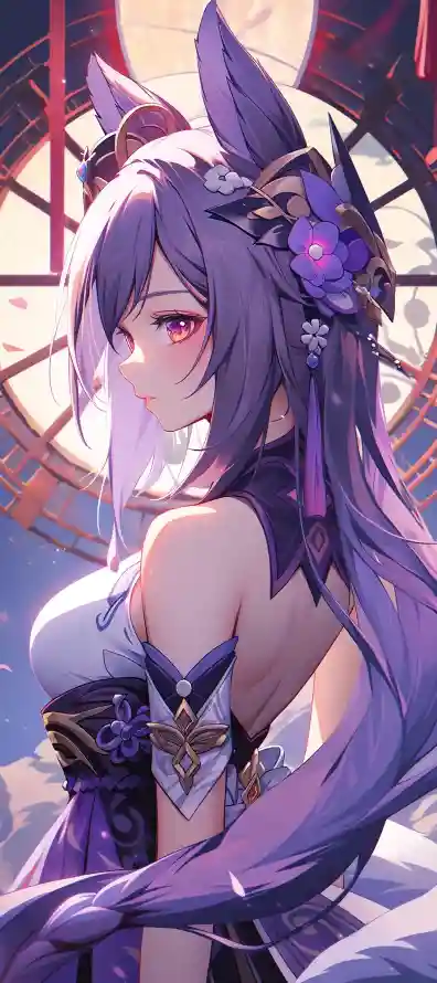 4k原神壁纸 - 紫色 - 耳朵 - 狐耳娘「哲风壁纸」