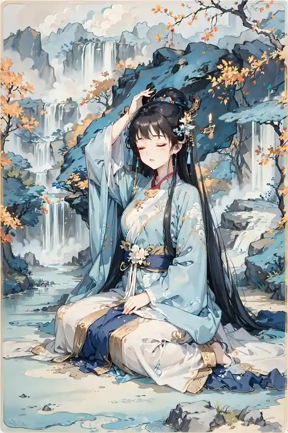4k古风壁纸 - 国风 - 少女 - 山水「哲风壁纸」