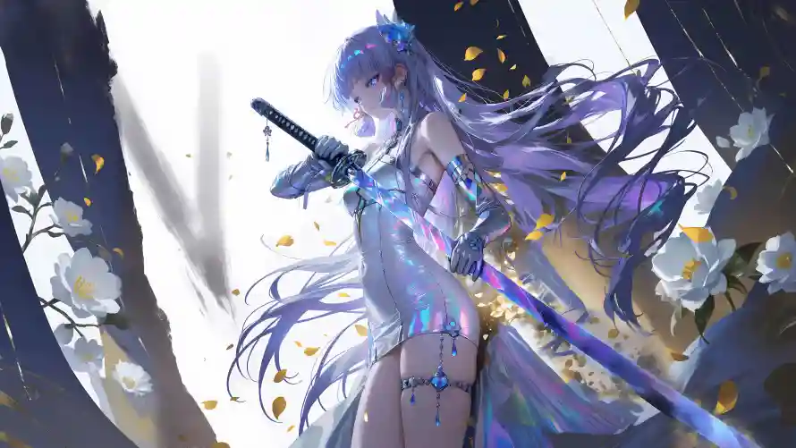 4k原神壁纸-水墨风与稻妻-刀剑少女壁纸分享「哲风壁纸」