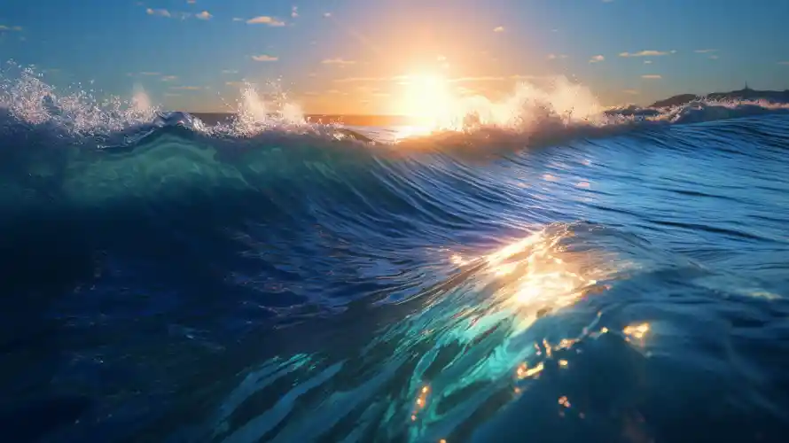 5k波浪壁纸-蔚蓝海洋壁纸和海水-阳光海水壁纸分享「哲风壁纸」