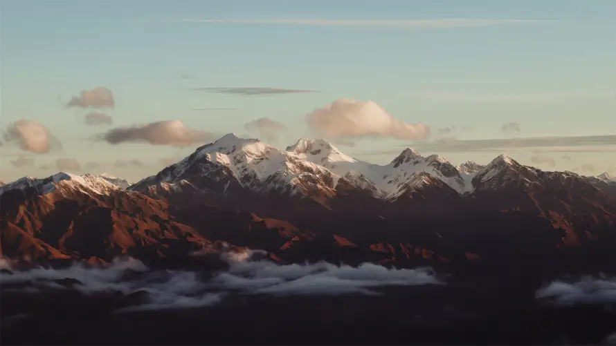 4k天空壁纸-壮丽雪山 - 天空背景-晨曦壁纸「哲风壁纸」