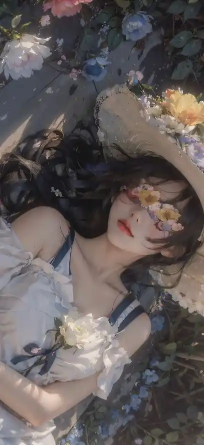 4k女孩壁纸 - 花 - 自然背景 - 花卉元素「哲风壁纸」