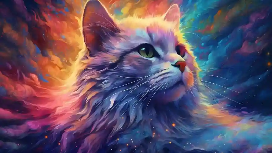 4k彩色壁纸-幻彩宠物 - 猫咪-彩色猫咪热门的壁纸「哲风壁纸」