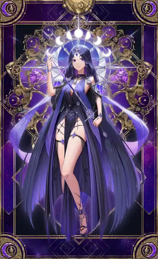 4k紫色壁纸 - 美女 - 魔女 - 魔杖「哲风壁纸」