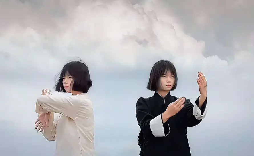 4k云层背景壁纸-云海对练和双人武术-太极双生「哲风壁纸」