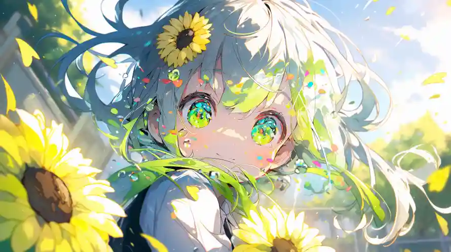 6k少女壁纸-自然元素和花海-花海插画壁纸推荐「哲风壁纸」
