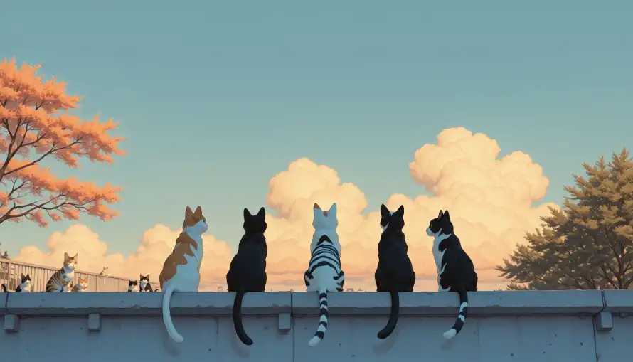 3k晴空壁纸-萌猫壁纸和秋日-免费下载「哲风壁纸」