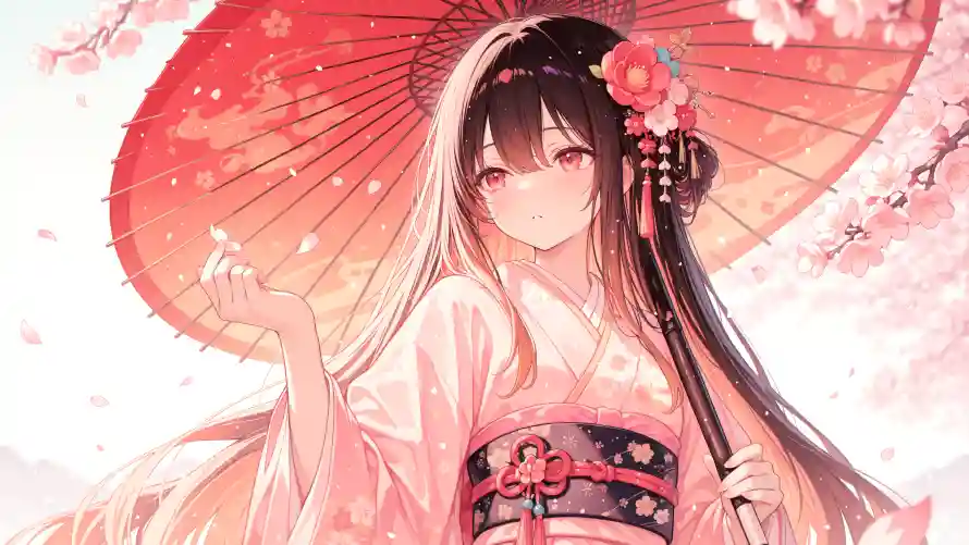 3k樱花壁纸-和服少女壁纸和美女-和风美女壁纸分享「哲风壁纸」