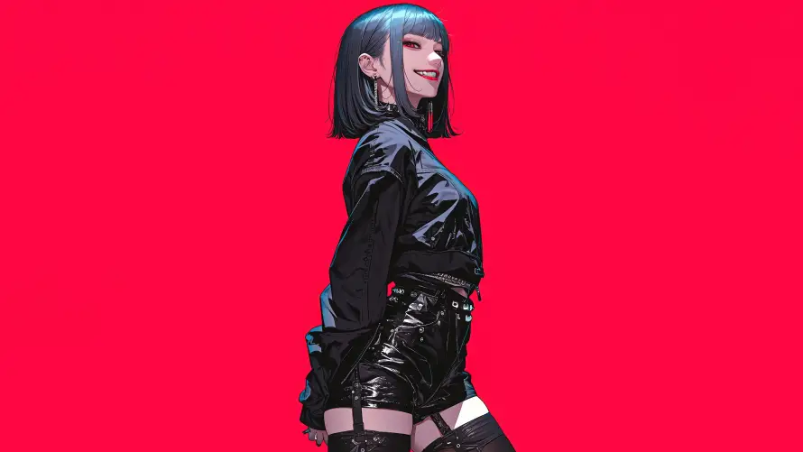 4k动漫壁纸-动漫少女壁纸和少女-红色背景壁纸分享「哲风壁纸」