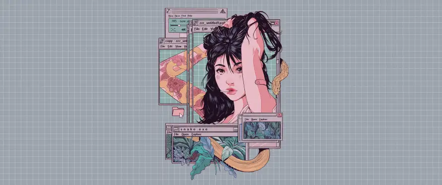 3k动漫壁纸-几何插画与少女-动漫插画壁纸分享「哲风壁纸」