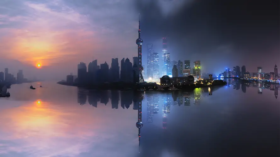 8k黄浦江壁纸-上海外滩与上海夜景-东方明珠「哲风壁纸」