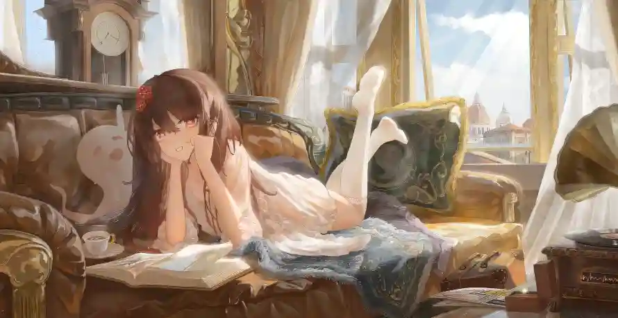 5k少女壁纸-惬意场景 - 胡桃-慵懒午后热门的壁纸「哲风壁纸」