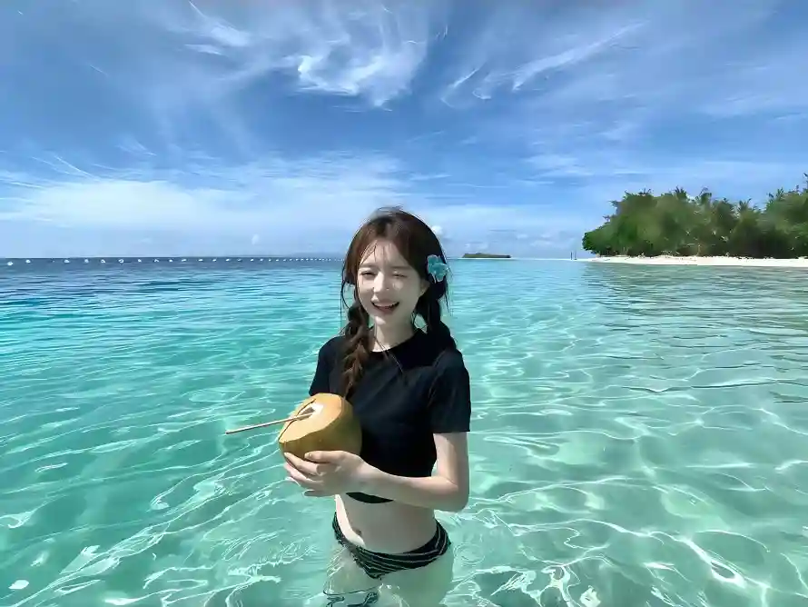 4k少女壁纸-夏日度假壁纸和海边-岛屿背景壁纸推荐「哲风壁纸」