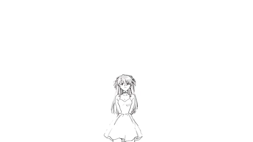 5k动漫壁纸-eva壁纸和少女-简约线条壁纸分享「哲风壁纸」