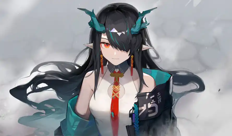10k红眼壁纸-奇幻元素壁纸和龙女-幻想设定热门的壁纸「哲风壁纸」