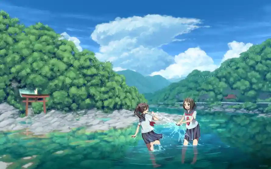 2k少女壁纸-动漫风景与风景-夏日风光壁纸推荐「哲风壁纸」