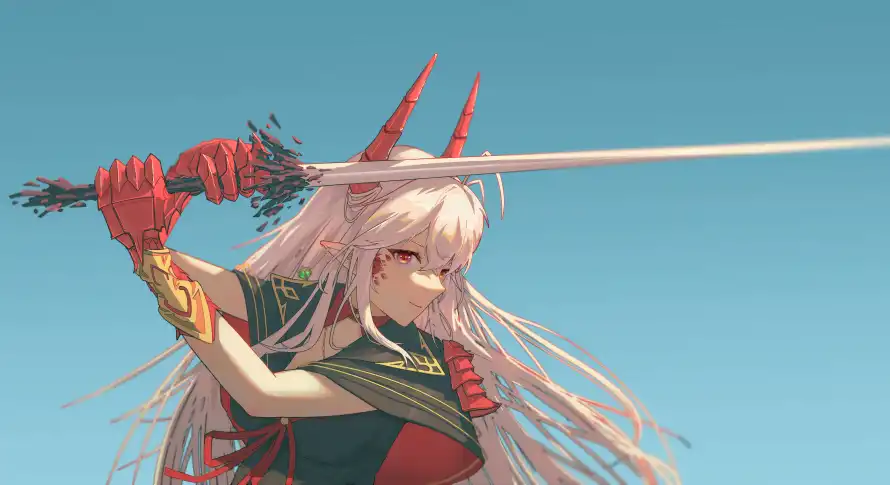 10k动漫壁纸-战斗少女壁纸和少女-持剑动漫壁纸分享「哲风壁纸」