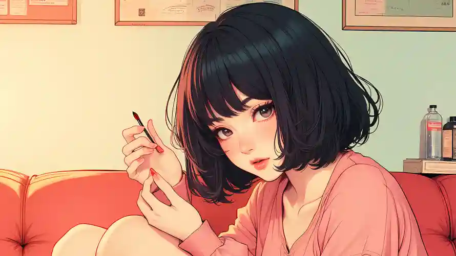 2k女孩壁纸-女孩插画 - 插画-室内背景壁纸分享「哲风壁纸」